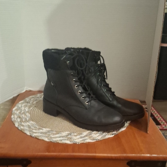 Michael Kors Black Lace-Up Combat Boots - Picture 6 of 6